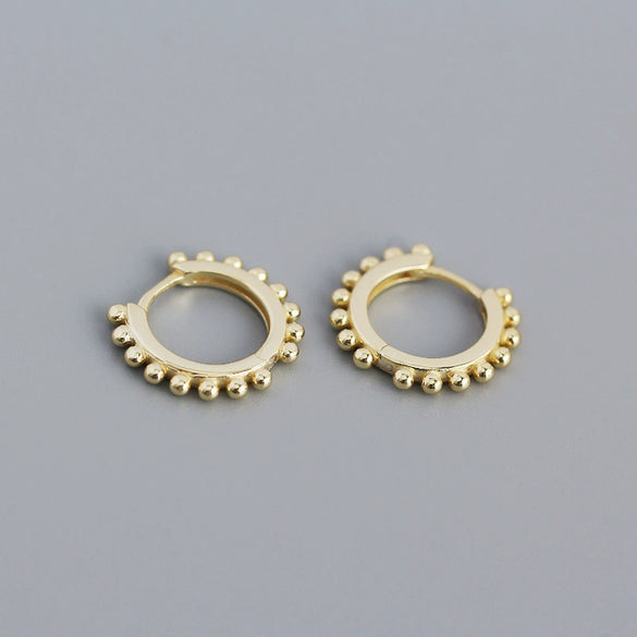S925 Sterling Silver Round Hoop Earrings With Geometric Minimalist Style And Electroplating
