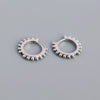 S925 Sterling Silver Round Hoop Earrings With Geometric Minimalist Style And Electroplating
