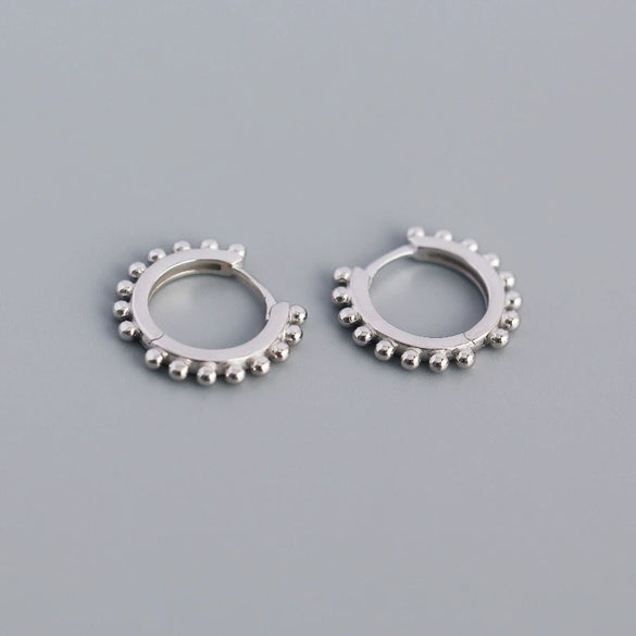 S925 Sterling Silver Round Hoop Earrings With Geometric Minimalist Style And Electroplating