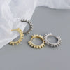 S925 Sterling Silver Round Hoop Earrings With Geometric Minimalist Style And Electroplating