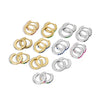 S925 Sterling Silver Round Micro Pave Color Zircon Geometric Stud Earrings For Women
