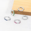 S925 Sterling Silver Round Micro Pave Color Zircon Geometric Stud Earrings For Women