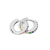 S925 Sterling Silver Round Micro Pave Color Zircon Geometric Stud Earrings For Women