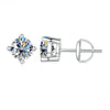 S925 Sterling Silver Round Moissanite Diamond Design Classic Women's Earrings