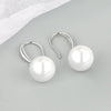 S925 Sterling Silver Round Pearl Geometric Earrings For Women With Electroplated Finish Fine Ear Jewelry