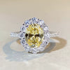 S925 Sterling Silver Sapphire Ring Female Pigeon Egg Geometric Light Luxury Electroplated