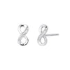S925 Sterling Silver 8Shaped Inlaid Zircon Simple Style Women's Earrings