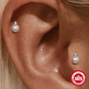 S925 Sterling Silver Simple All Match Pearl Diamond Women's Earrings In Horizontal Curved Smile Shape With Zirconia Design