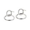 S925 Sterling Silver Simple Geometric Round Earrings For Women Electroplated Minimalist Jewelry