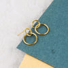 S925 Sterling Silver Simple Geometric Round Earrings For Women Electroplated Minimalist Jewelry
