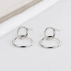 S925 Sterling Silver Simple Geometric Round Earrings For Women Electroplated Minimalist Jewelry