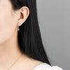 S925 Sterling Silver Simple Inlaid Zircon Cross Earrings Elegant Personality Temperament Earrings For Women
