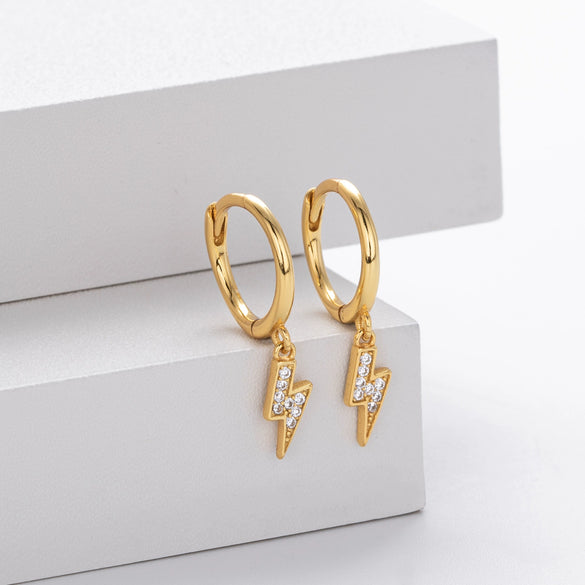 S925 Sterling Silver Simple Natural Lightning Zircon Earrings Unisex