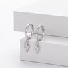 S925 Sterling Silver Simple Natural Lightning Zircon Earrings Unisex