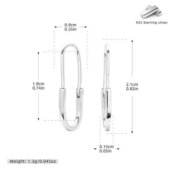 S925 Sterling Silver Simple Style Electroplated Pin Earrings For Women