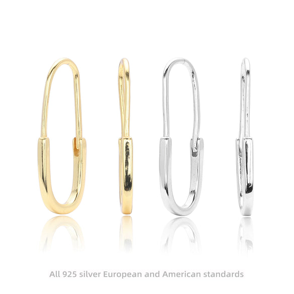 S925 Sterling Silver Simple Style Electroplated Pin Earrings For Women