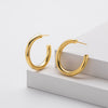 S925 Sterling Silver Simple Ushape Electroplated Women's Earrings
