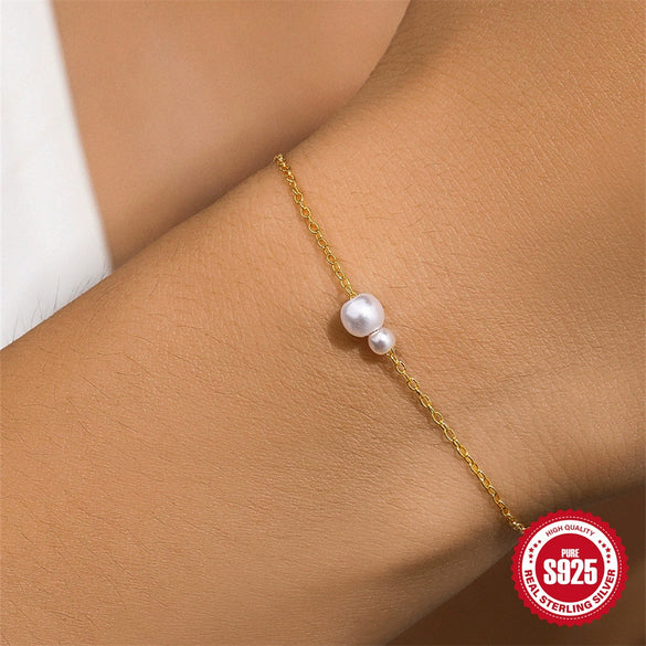 S925 Sterling Silver Slidable Women's Bracelet With Geometric Pattern And Electroplating Design
