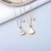 S925 Sterling Silver Small Skirt And Heart Pendant Necklace With Mixed Gem Detail Cross Chain Simple Clavicle Necklace For Women