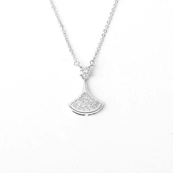 S925 Sterling Silver Small Skirt Pendant Necklace With Mixed Gem Inlay Electroplated Cross Chain Simple Clavicle Necklace For Women