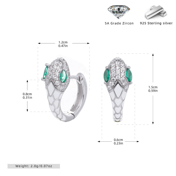 S925 Sterling Silver Snake Ear Buckle Dopamine Series Animal Dripping Glue Earrings