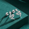 S925 Sterling Silver Snake Earrings With Microinlay And Niche Style