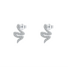 S925 Sterling Silver Snake Earrings With Microinlay And Niche Style