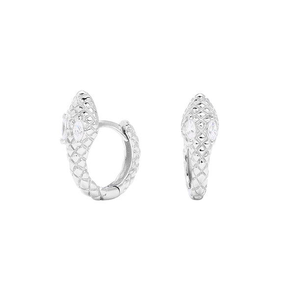 S925 Sterling Silver Snake Zircon Inlaid Women's Earrings With Animal Pattern