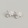 S925 Sterling Silver Snowflake And Flower Patterned Earrings With Electroplating Treatment For Women