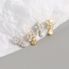 S925 Sterling Silver Snowflake And Flower Patterned Earrings With Electroplating Treatment For Women
