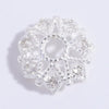 S925 Sterling Silver Snowflake Petal Flower Handmade Diy Bracelet Spacer Bead Jewelry Accessories Electroplated