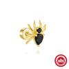 S925 Sterling Silver Spider Micro Inlaid Geometric Pattern Exquisite Ear Jewelry For Unisex
