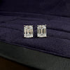 S925 Sterling Silver Square Earrings Platinum Plated Light Luxury Geometric Design For Women