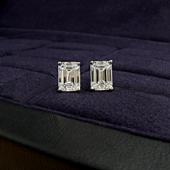 S925 Sterling Silver Square Earrings Platinum Plated Light Luxury Geometric Design For Women