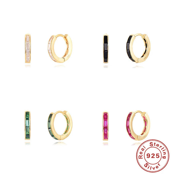 S925 Sterling Silver Square Earrings With Geometric Pattern Electroplated For Women