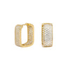 S925 Sterling Silver Square Geometric Light Luxury Inlaid Zircon Women's Earrings