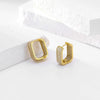 S925 Sterling Silver Square Geometric Light Luxury Inlaid Zircon Women's Earrings