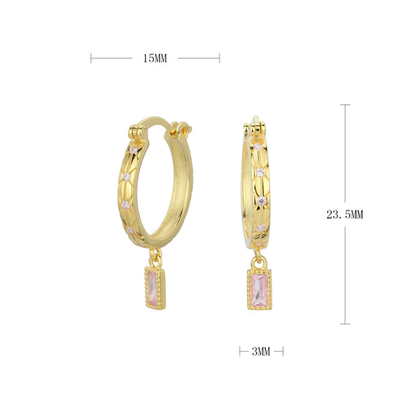 S925 Sterling Silver Square Ushape Geometric Light Luxury Women's Earrings