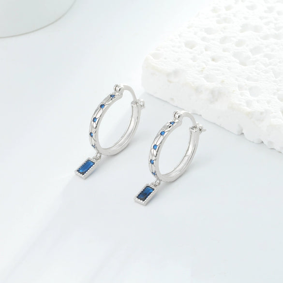 S925 Sterling Silver Square Ushape Geometric Light Luxury Women's Earrings