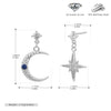 S925 Sterling Silver Star And Moon Inlaid Zircon Earrings For Women