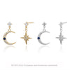 S925 Sterling Silver Star And Moon Inlaid Zircon Earrings For Women