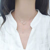 S925 Sterling Silver Star And Moon Tassel Clavicle Necklace With Mixed Gem Inlay Electroplated Cross Chain Pendant Jewelry