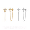 S925 Sterling Silver Star Inlaid Zircon Earrings