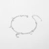 S925 Sterling Silver Star Moon Double Layer Stacked Elegant Beaded Bracelet For Women With Electroplating