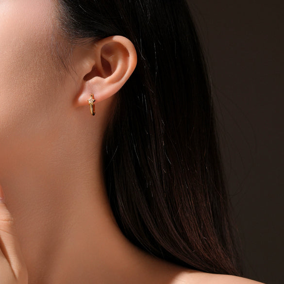 S925 Sterling Silver Star Moon Women's Earrings With Platinum And 18K Gold Electroplating Fashion Simple Luxury Highend Design