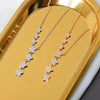 S925 Sterling Silver Star Necklace With Mixed Gem Inlay Electroplated Seven Star Clavicle Chain Cross Chain Pendant