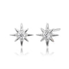 S925 Sterling Silver Star Pattern Inlaid Zircon Earrings Simple Style
