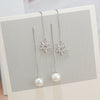 S925 Sterling Silver Star Pearl Tassel Earrings Minimalist Flashy Distinctive Fashion Earrings For Women