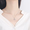 S925 Sterling Silver Star Pendant Necklace For Women With Mixed Gem Inlay Electroplated Cross Chain Trendy Minimalist Clavicle Jewelry