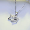 S925 Sterling Silver Star Pendant Necklace With Zircon Inlay Electroplated Fashion Pattern Necklace